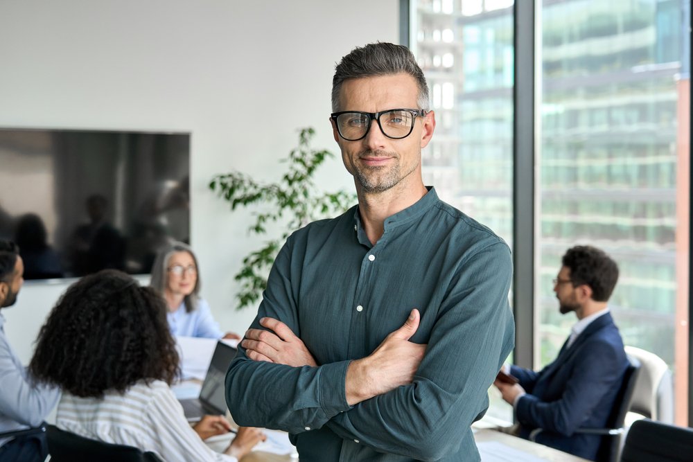 Man in a business meeting